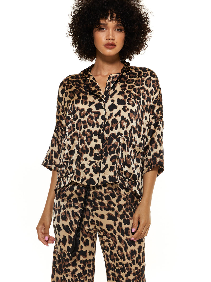 Harley Leopard Satin Pyjamas